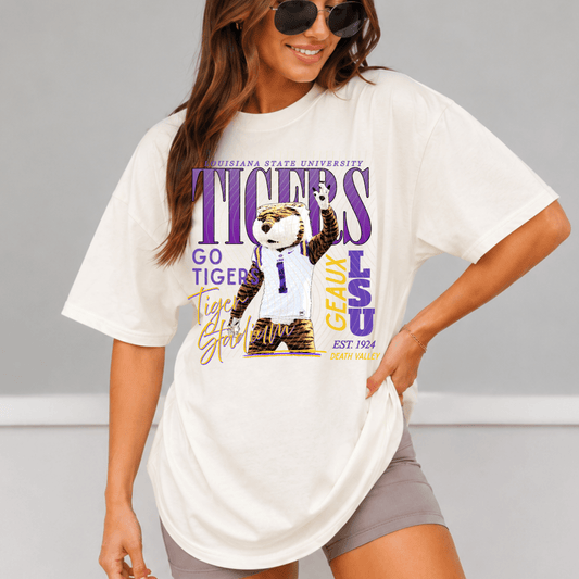 Tigers Comfort Colors Shirt, Trendy College Football Tee - EMORY PAGE