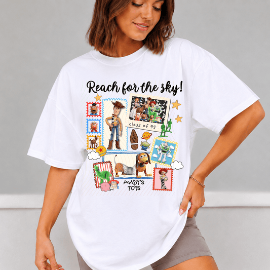 Reach for the Sky Comfort Colors Shirt, You've Got a Friend Tee, Andy's Toy Box - EMORY PAGE